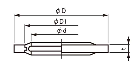 鉄 シールワッシャー(標準タイプII小型) W-●●S1F(フッソ)の寸法図