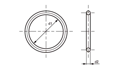Oリング(EPDM70) P規格 (エア・ウォーター・マッハ品)の寸法図
