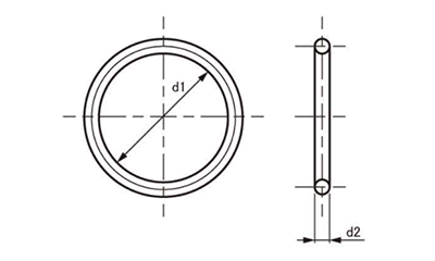 Oリング(EPDM70)(円筒面固定用・平面固定用) S(SO)の寸法図