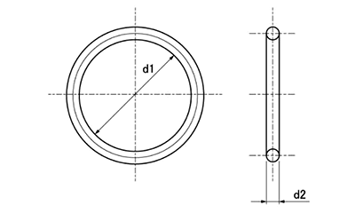 Oリング(EPDM70) G規格 (エア・ウォーター・マッハ品)の寸法図