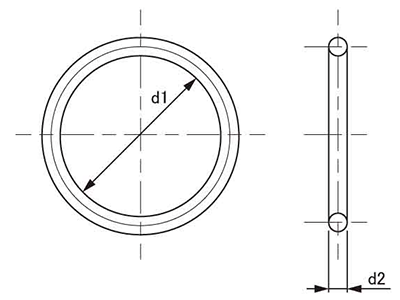 Oリング 1A-S (NOK)の寸法図