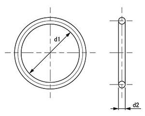 Oリング 4D-S (武蔵オイルシール工業)の寸法図