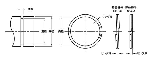 鉄 止め輪 スパイラルリテイニング (FRS-S)中荷重 (軸用)(松村鋼機)の寸法図