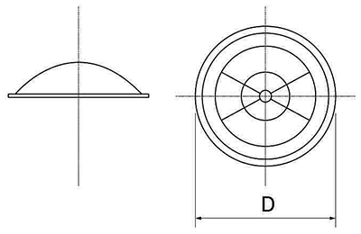 鉄 六ツ割ボタンワッシャー (軸用)の寸法図