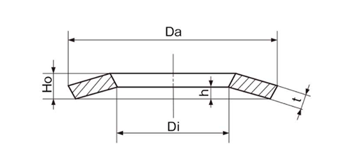 鉄 皿ばねR (IWT-R)(磐田電工規格)の寸法図