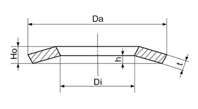 鉄 皿ばねRT (IWT-RT)(磐田電工規格)の寸法図