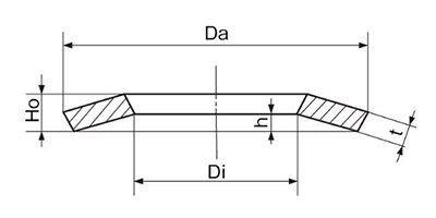 鉄 皿ばね M (IWT-M-●)(磐田電工規格)の寸法図