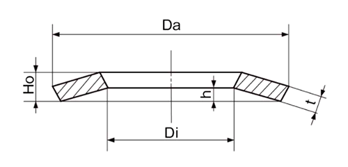 鉄 皿ばね L (軽荷重用) (IWT-L-●)(磐田電工規格)の寸法図