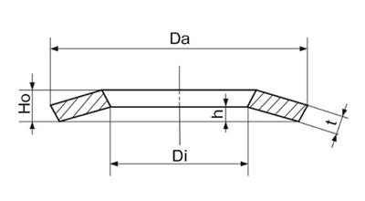 鉄 皿ばね H (重荷重用)(IWT-H-●) (磐田電工規格)の寸法図