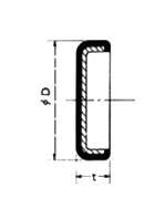 シールキャップ SC-N (NBRゴム)(外径ツバ無し/密封用蓋)(武蔵オイルシール)の寸法図