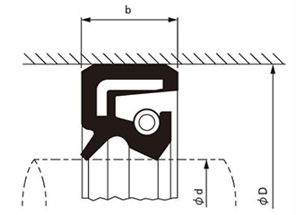 オイルシール UE型 ステンレス(NBR)(武蔵オイルシール)の寸法図