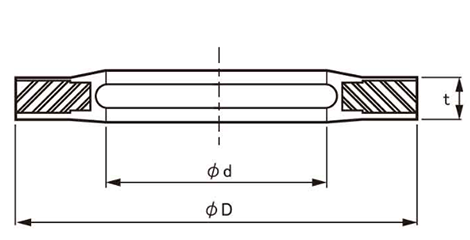 ステンレスSUS316L シールワッシャー(EPDM) (SWS-K型：頭付ボルト用 内径締め代ありタイプ)(武蔵オイルシール)の寸法図