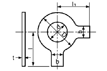 ステンレス SUS329J4L 両舌付き座金 (高濃度塩化物用)の寸法図