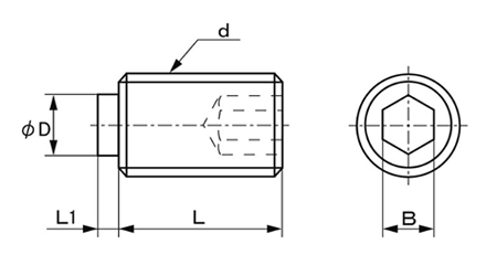 鉄 セットカラー 傷防止ネジ(オプション)(KBC)(岩田製作所)の寸法図