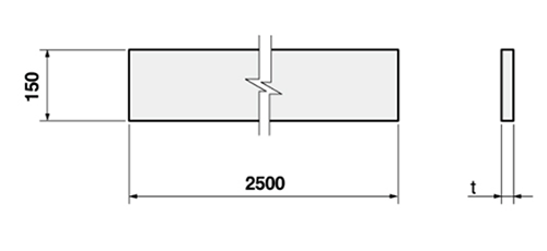 黄銅 岩田製作所 シムボックス (BXB150/ 幅150mm)(すき間調整テープ)の寸法図