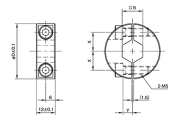ステンレス 六角シャフト用 スタンダードセパレートカラー(SCSS-R12S)(岩田製作所)の寸法図