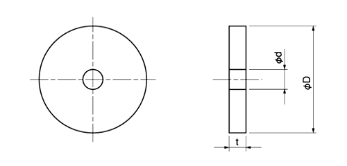 鋼 S45C ベアリングホルダ エンドプレート (1穴タイプ)(EPA)(岩田製作所)の寸法図