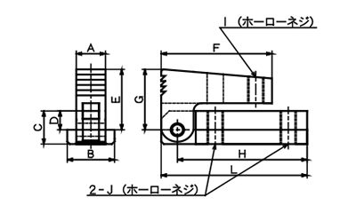 鋼 T-スロットミニクランプ (TMC-)(ニューストロング品)の寸法図