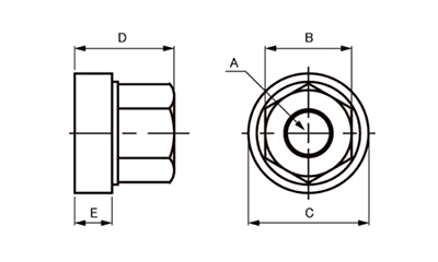 鋼 ストロングナット(GFN)(ニューストロング品)の寸法図