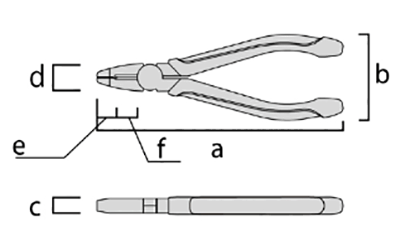 フジ矢 ネジバスター (つぶれネジはずし用ペンチ)の寸法図
