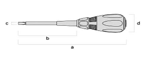 フジ矢 電工ドライバー (黒金)(554D-BG/556D-BG)(絶縁性樹脂軸カバー)の寸法図