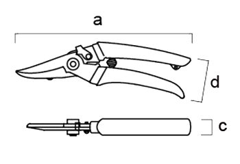 フジ矢 電工ストレートバサミPRO (黒金)(全長180/安全ストッパー付)の寸法図