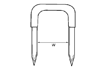 鉄 ステープル(小箱単位)の寸法図