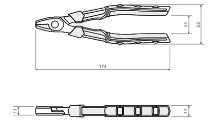 エンジニア PZ-22 ネジザウルスSE (対応ネジφ3～9.5mm)の寸法図