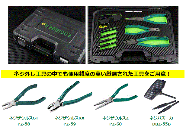 エンジニア ネジザウルスセットL (ねじトラブル用工具・10点組) PDS-02の寸法図