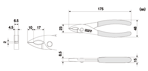 エンジニア PZ-56 ネジザウルス(XP)(対応ネジφ3～10mm)の寸法図