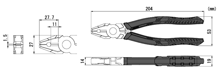 エンジニア PZ-59 ネジザウルス (RX)(対応ネジφ3～12mm)の寸法図