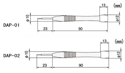 エンジニア 精密特殊ネジ用ドライバー(星型ネジ用)(DAP/DAT)の寸法図