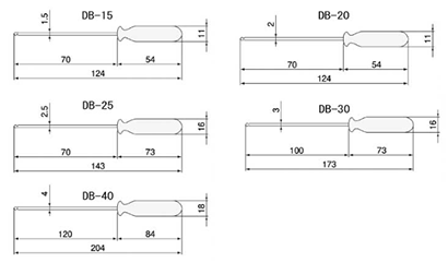 エンジニア ボールポイントドライバー(六角穴付きボルト)(DB-)の寸法図