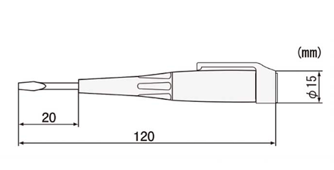エンジニア 低電圧用LED検電ドライバー (-)(DKD-03)の寸法図