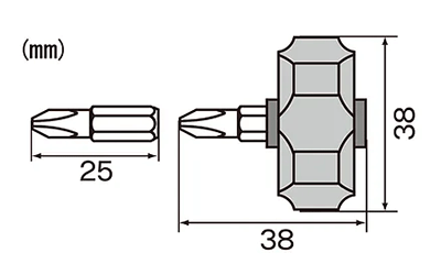 エンジニア プチ・ラチェ(スタビードライバー)(全長38mm)(DR-54)の寸法図