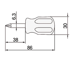 エンジニア スタビードライバー(全長86mm) (+・-)(DST-)の寸法図