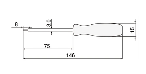 エンジニア 特殊ネジ用ドライバー(ヘクスローブネジ)(DT-04)の寸法図