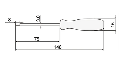 エンジニア 特殊ネジ用ドライバー(ヘクスローブネジ)(DT-05)の寸法図
