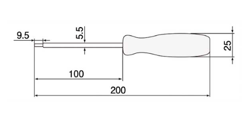 エンジニア 特殊ネジ用ドライバー(ヘクスローブネジ)(DT-20)の寸法図