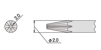 エンジニア 特殊ネジ用ドライバー(ラインリセスネジLR)(DTX-08)の寸法図