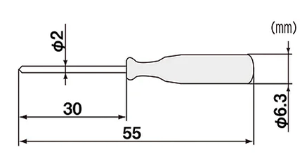 エンジニア パールドライバー(+/-)(全長55mm)(DZ-)の寸法図