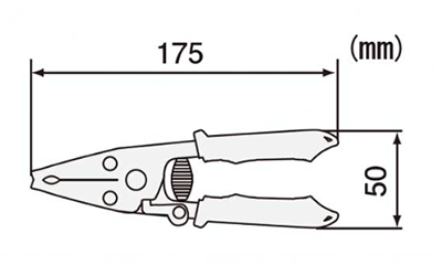 エンジニア ワイヤーストリッパー(細線用 PA-06)の寸法図