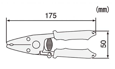 エンジニア ワイヤーストリッパー(極細線用 PA-14)の寸法図