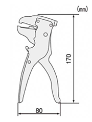エンジニア ワイヤーストリッパー ストッパー付(絶縁電線、フラットケーブル用 PA-30)の寸法図