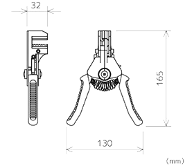 エンジニア ワイヤーストリッパー(AWG対応 ストリップゲージ付き)(PAW-32)の寸法図