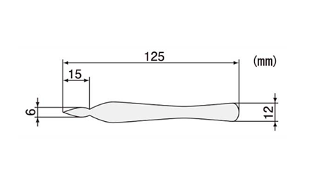 エンジニア ステンレスピンセット(矢じりタイプTS型) PT-07の寸法図