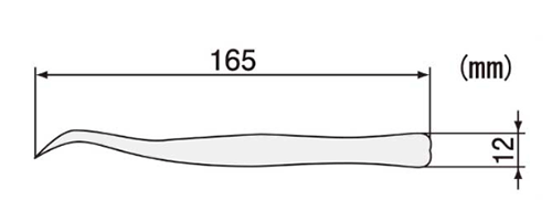エンジニア ステンレスピンセット(ツル首タイプBS型) PT-12の寸法図