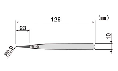 エンジニア ESDピンセット(丸タイプ) PTZ-42の寸法図