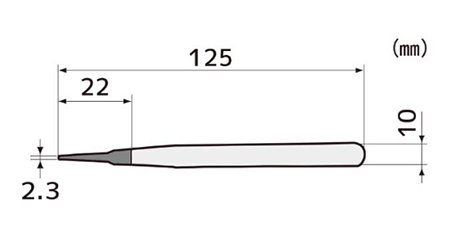 エンジニア ESDピンセット(平タイプ) PTZ-46の寸法図