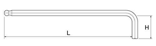 ツノダ ボールポイント六角レンチ ロングタイプ (BL)の寸法図